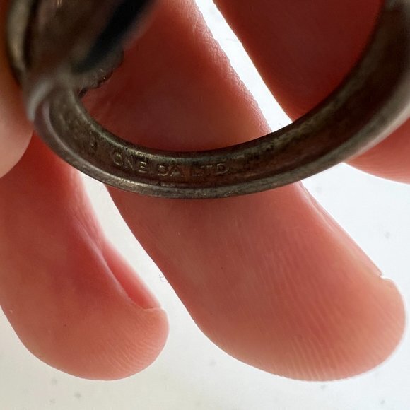 Spoon Ring Wrap Silverware Silver Tone Oneida 4.5 5 WM A Rogers Floral Adjust Us - Picture 7 of 9